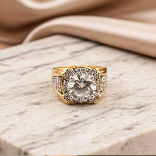 Silver Halo Statement Ring for Him
