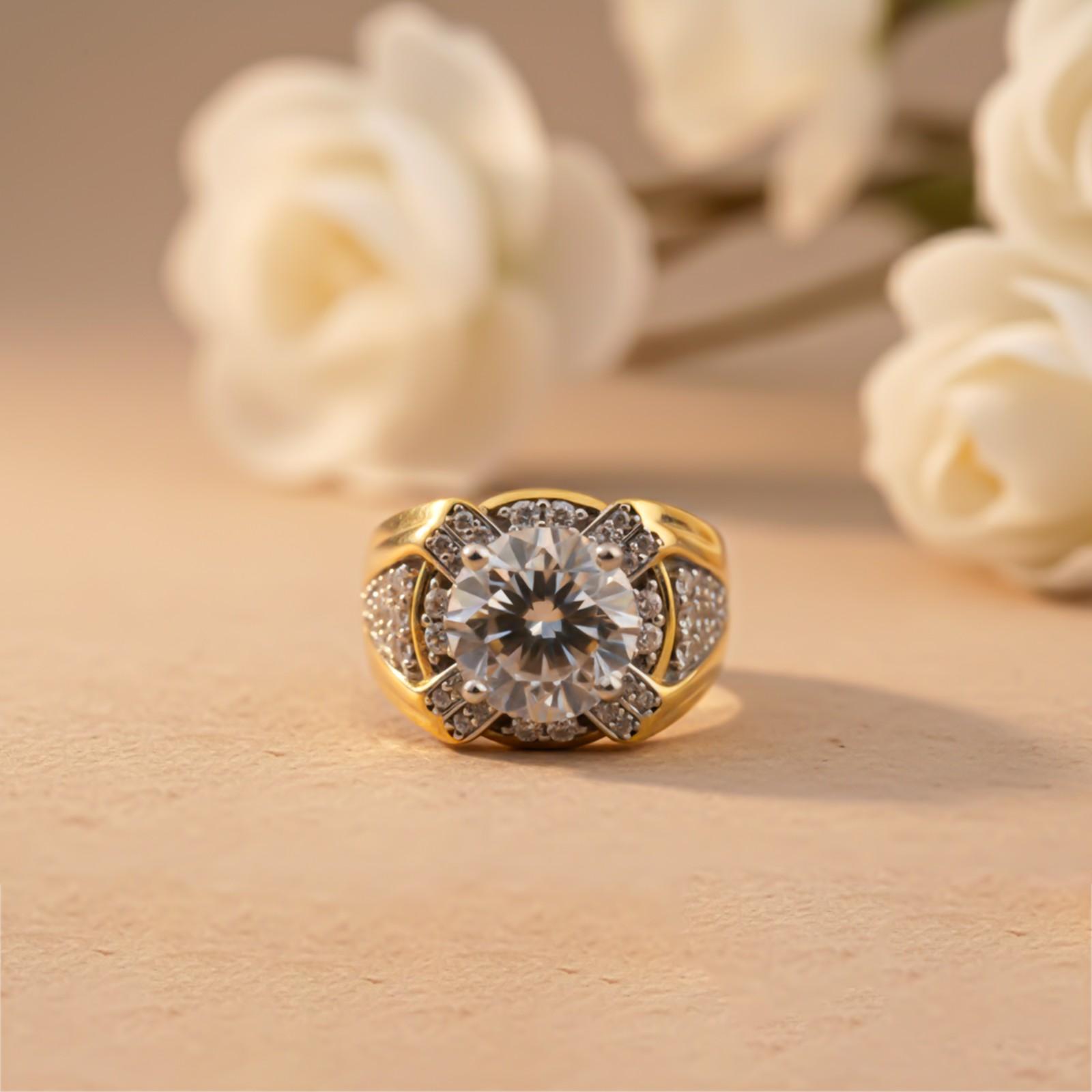 Silver Halo Statement Ring for Him