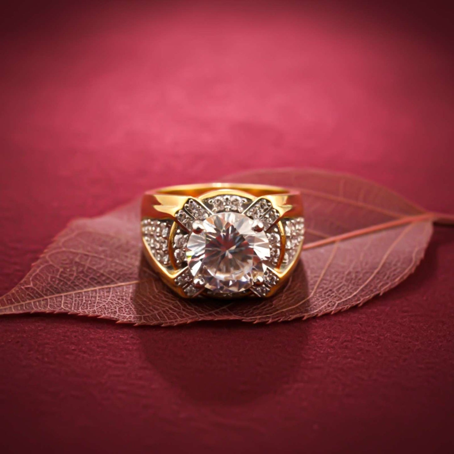 Silver Halo Statement Ring for Him
