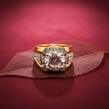 Silver Halo Statement Ring for Him