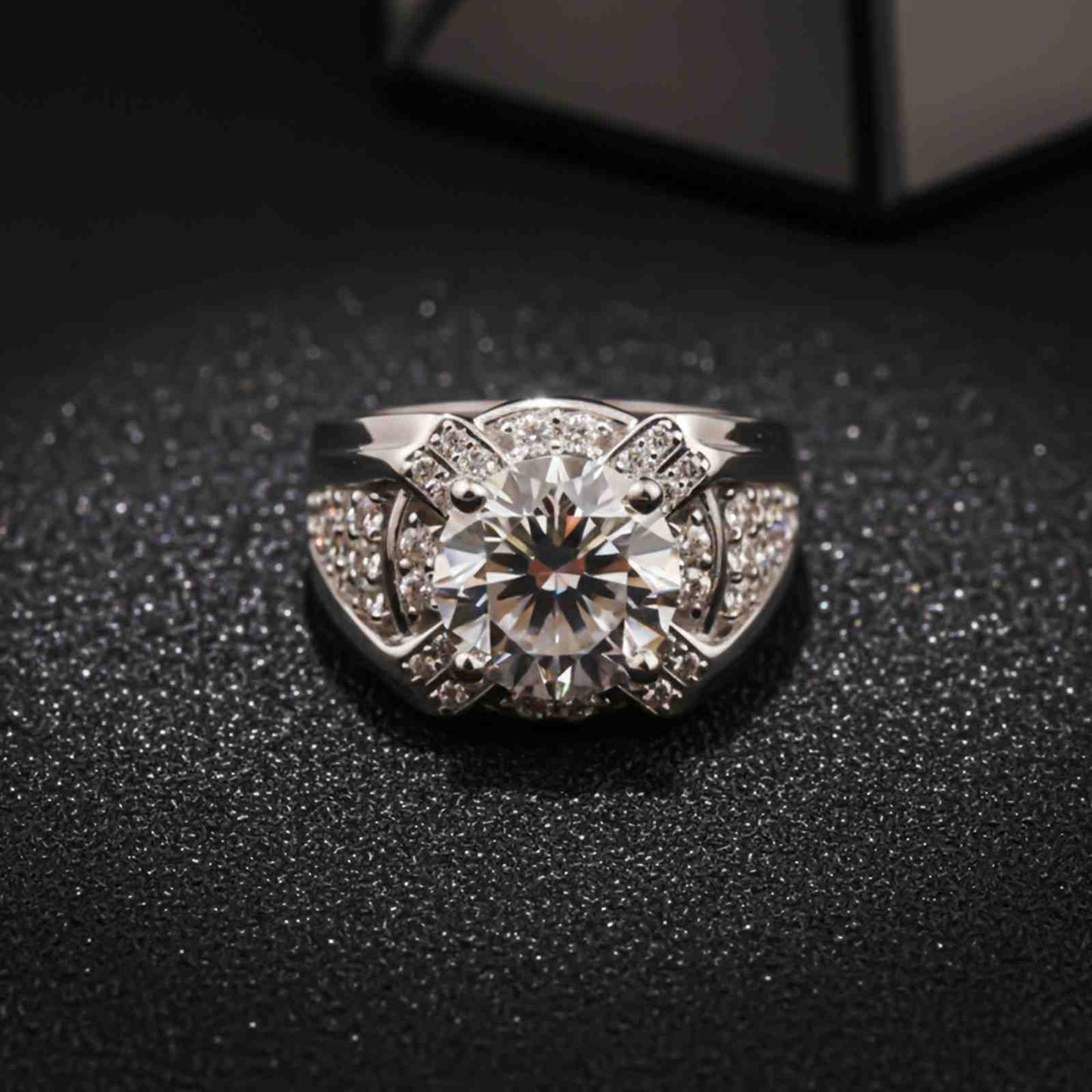 Silver Halo Statement Ring for Him