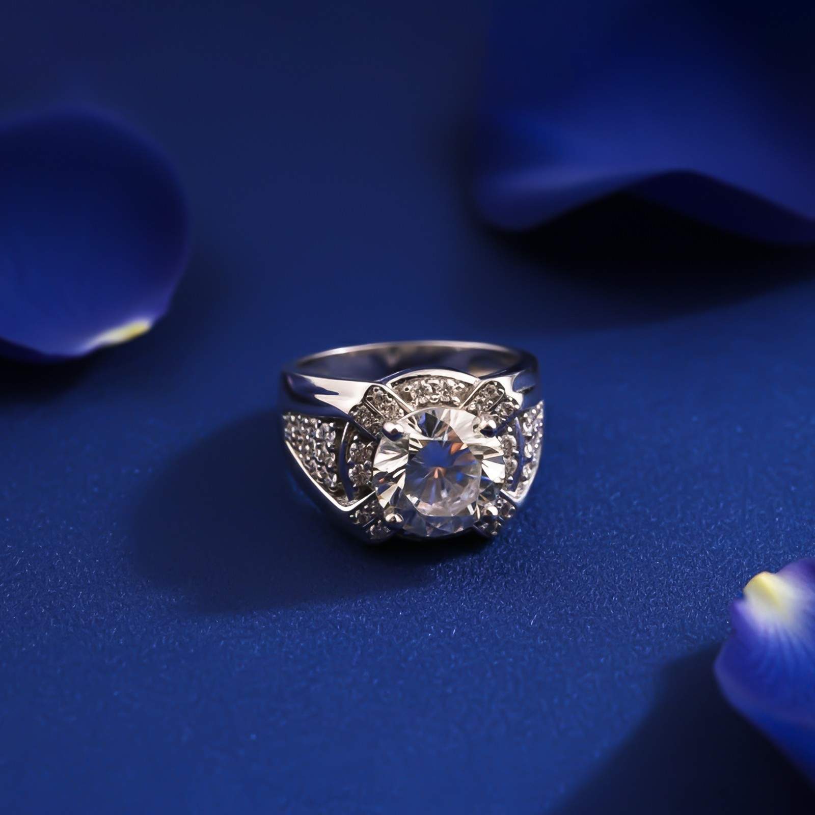 Silver Halo Statement Ring for Him