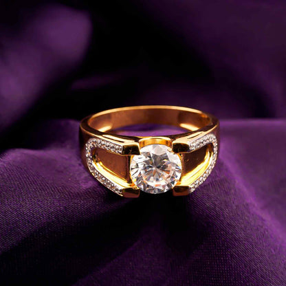 Silver Solitaire Statement Ring for Him