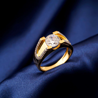Silver Solitaire Statement Ring for Him
