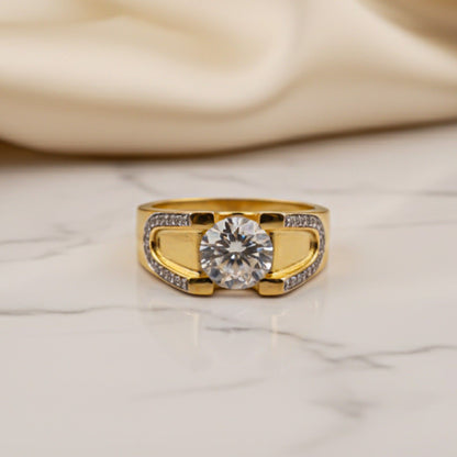 Silver Solitaire Statement Ring for Him