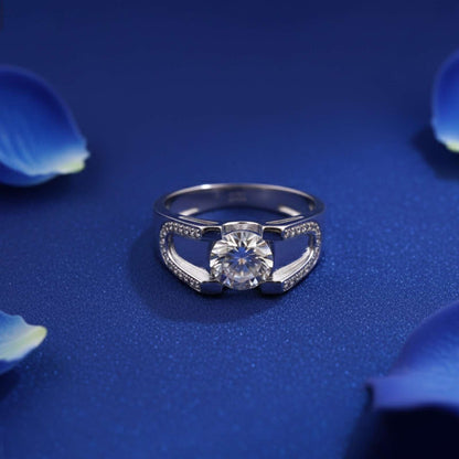 Silver Solitaire Statement Ring for Him