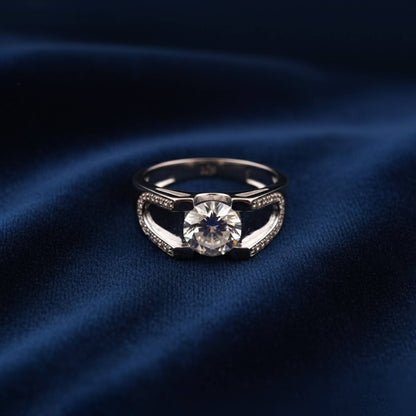 Silver Solitaire Statement Ring for Him