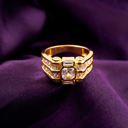 Silver Multi-Row Statement Ring for Him