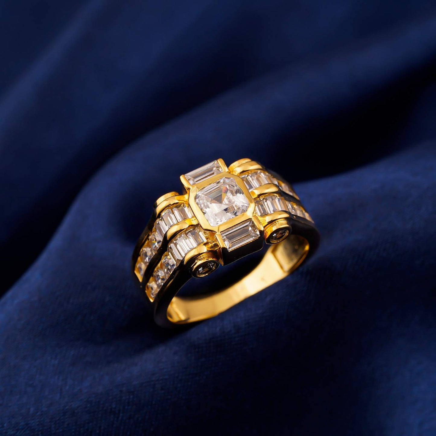 Silver Multi-Row Statement Ring for Him