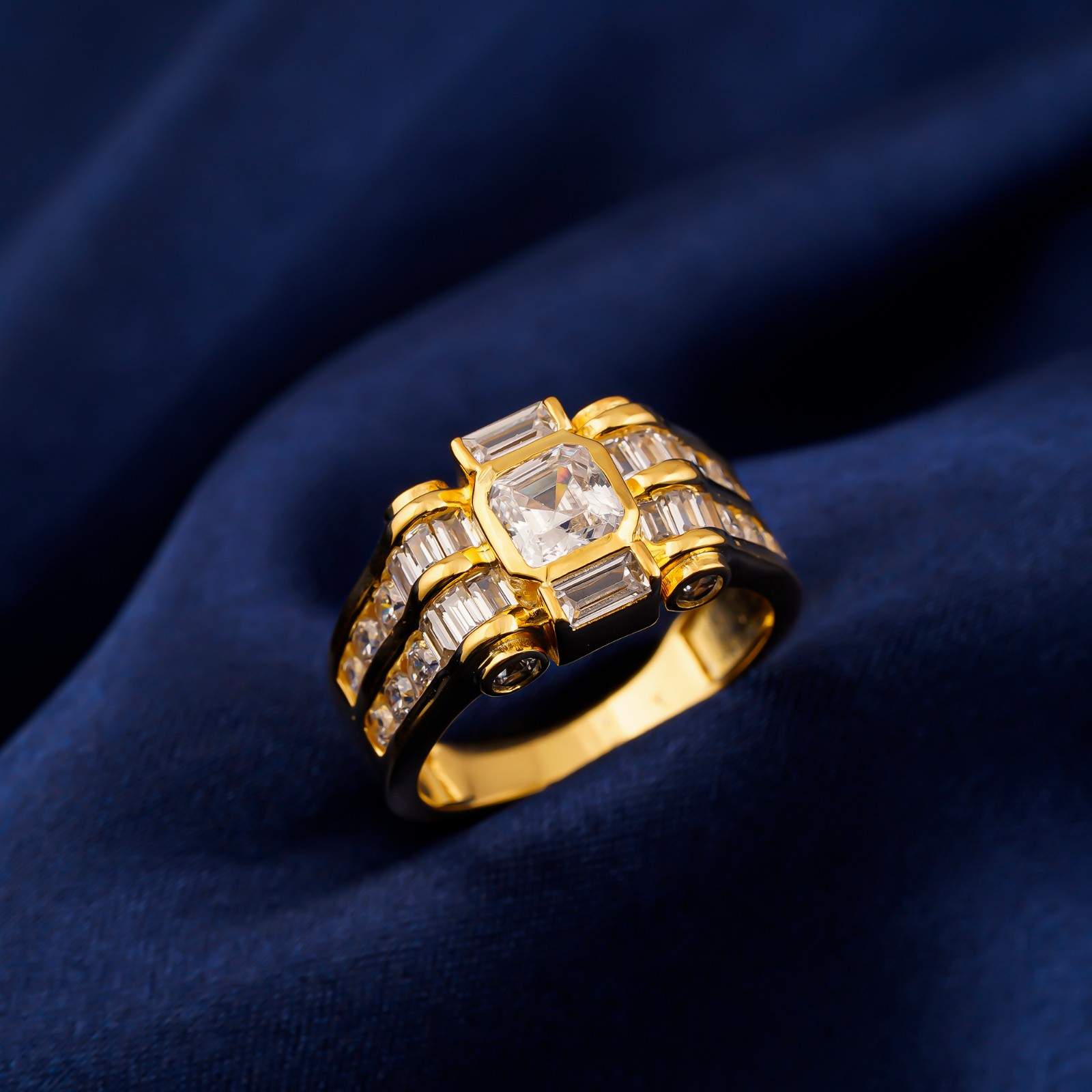 Silver Multi-Row Statement Ring for Him