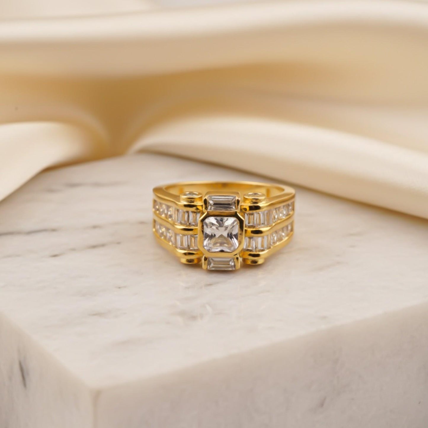 Silver Multi-Row Statement Ring for Him