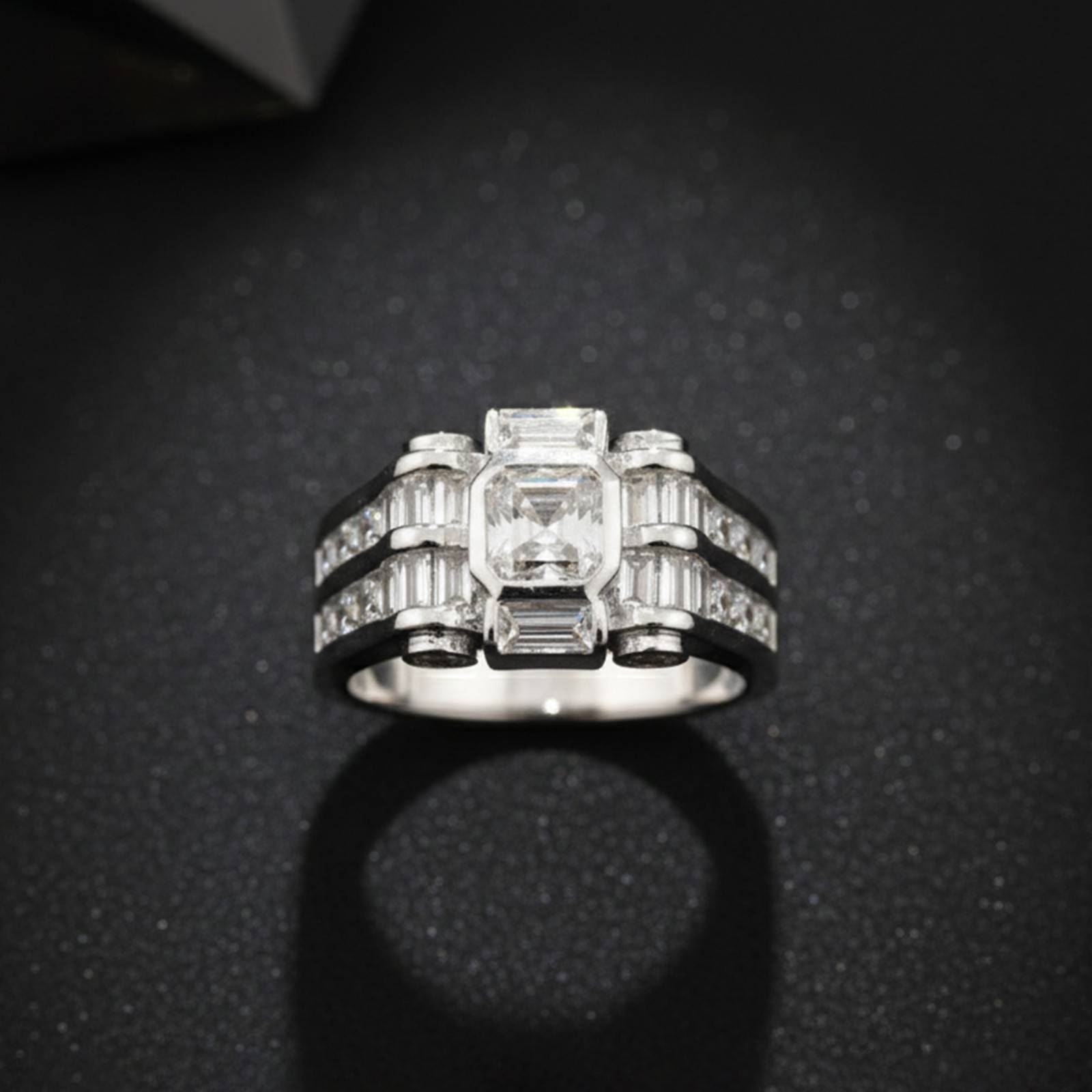 Silver Multi-Row Statement Ring for Him