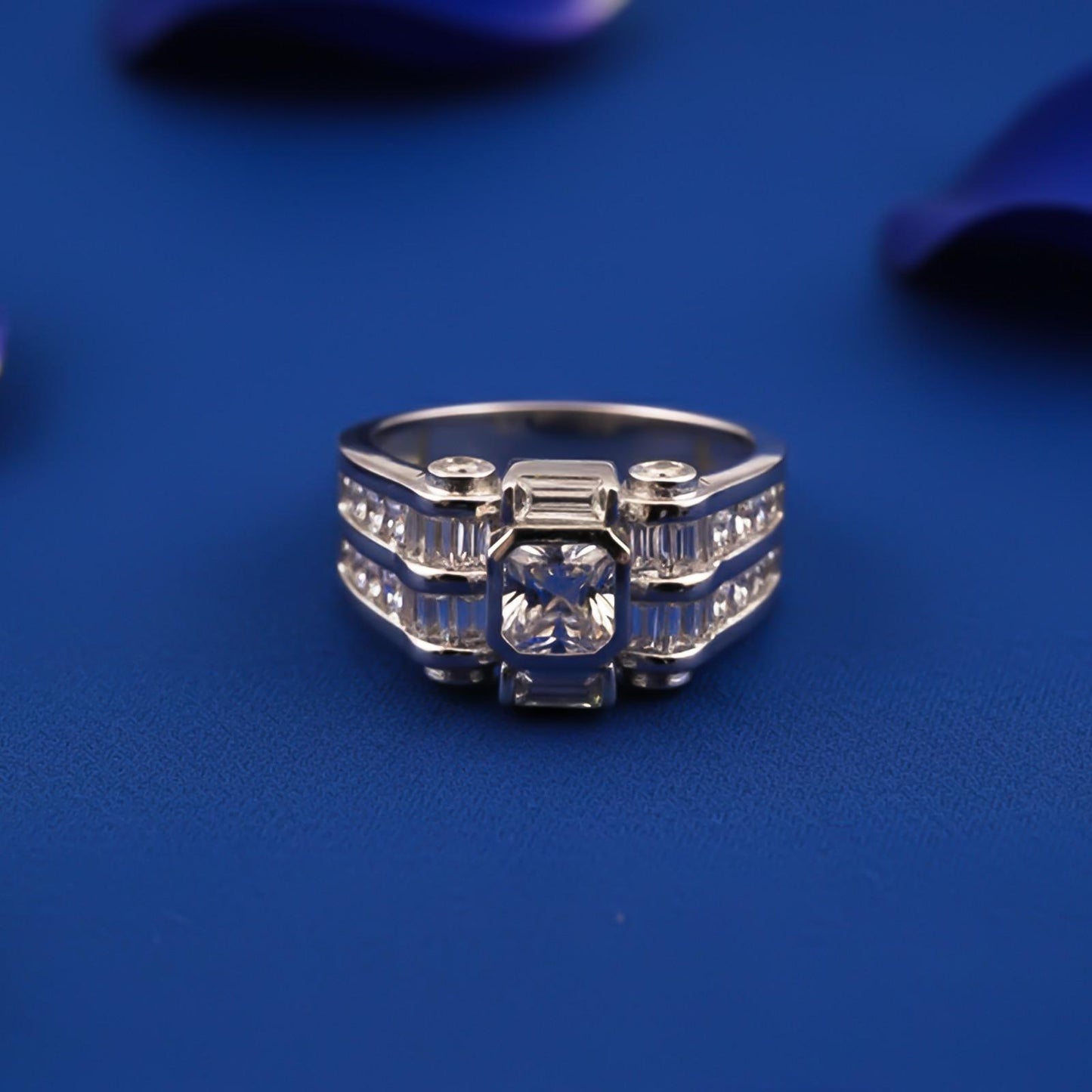 Silver Multi-Row Statement Ring for Him