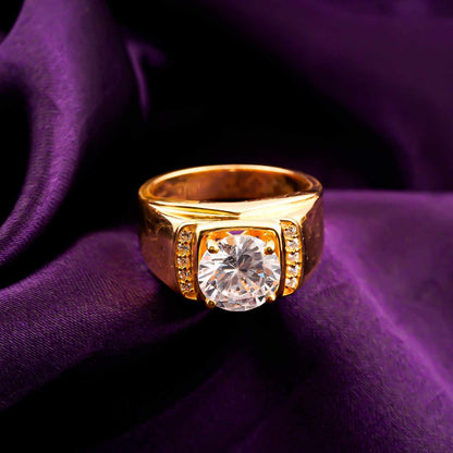 Silver Solitaire Statement Ring for Him