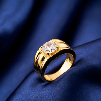 Silver Classic Solitaire Statement Ring for Him