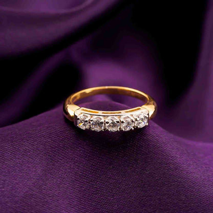Silver Five-Stone Half Eternity Ring for Women