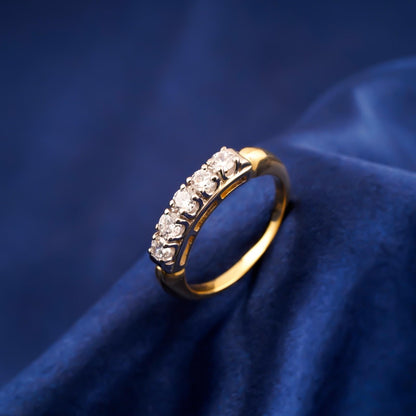 Silver Five-Stone Half Eternity Ring for Women