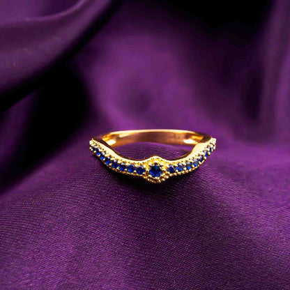 Silver Curved V Band Ring for Women