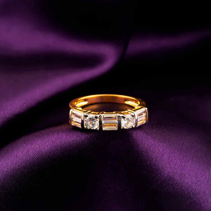 Silver Five-Stone Band Ring for Women