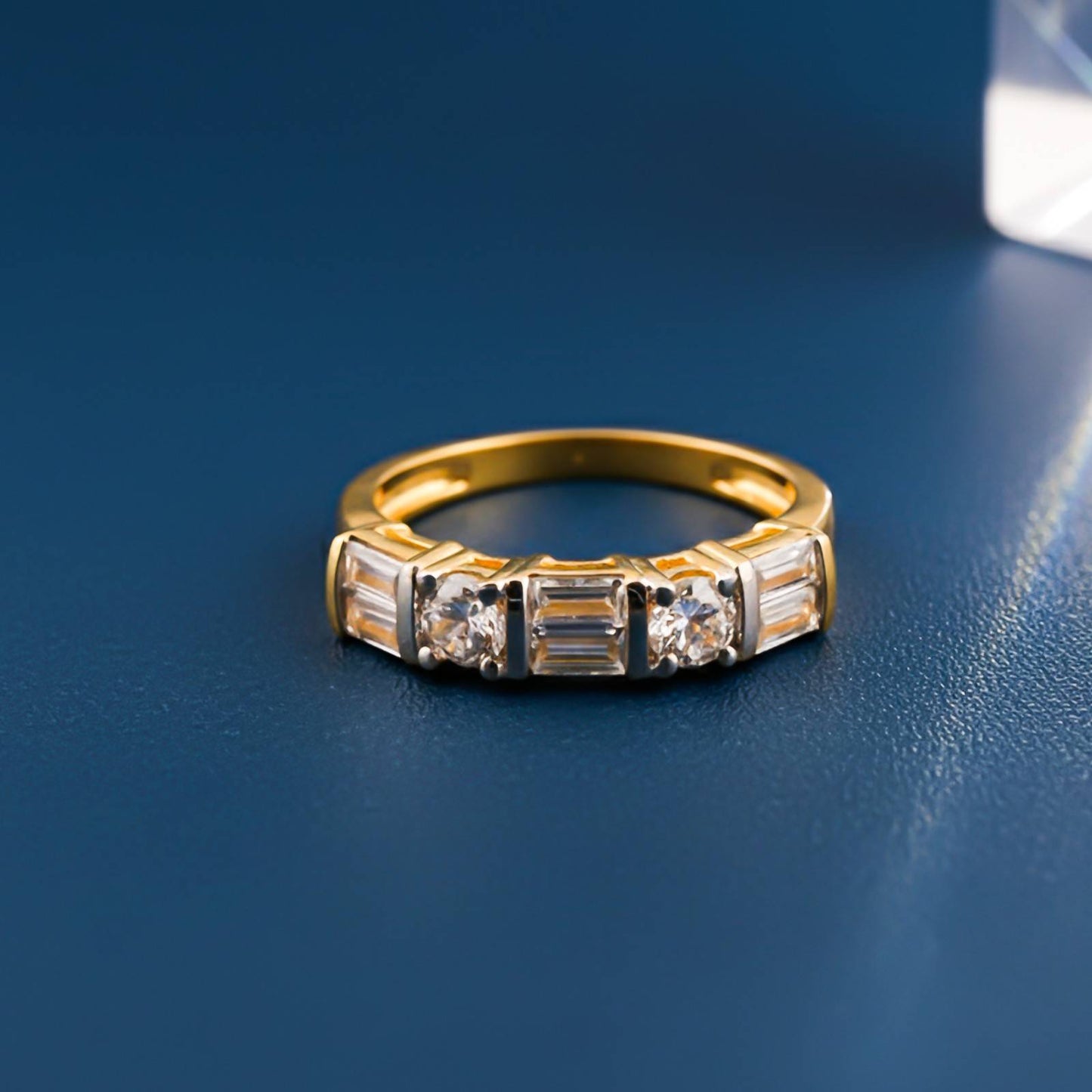 Silver Five-Stone Band Ring for Women