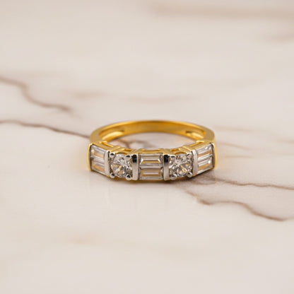 Silver Five-Stone Band Ring for Women