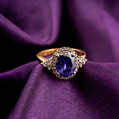 Silver Blue Sapphire Vintage Halo Ring