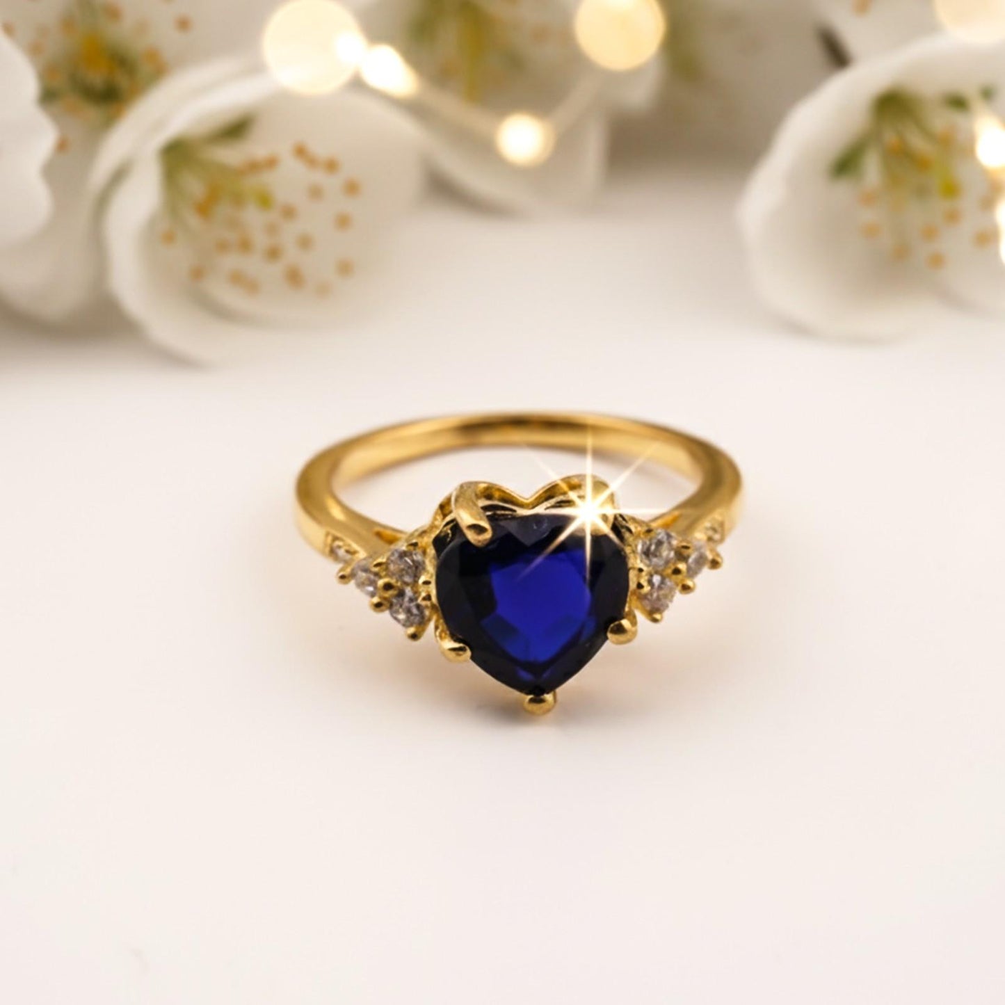 Silver Blue Sapphire Romantic Ring
