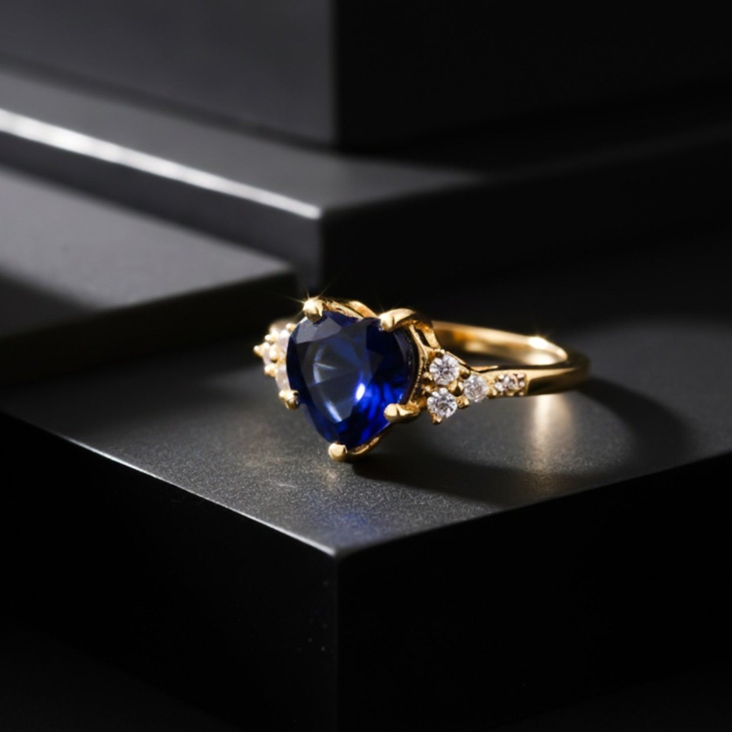 Silver Blue Sapphire Romantic Ring