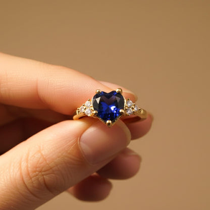 Silver Blue Sapphire Romantic Ring