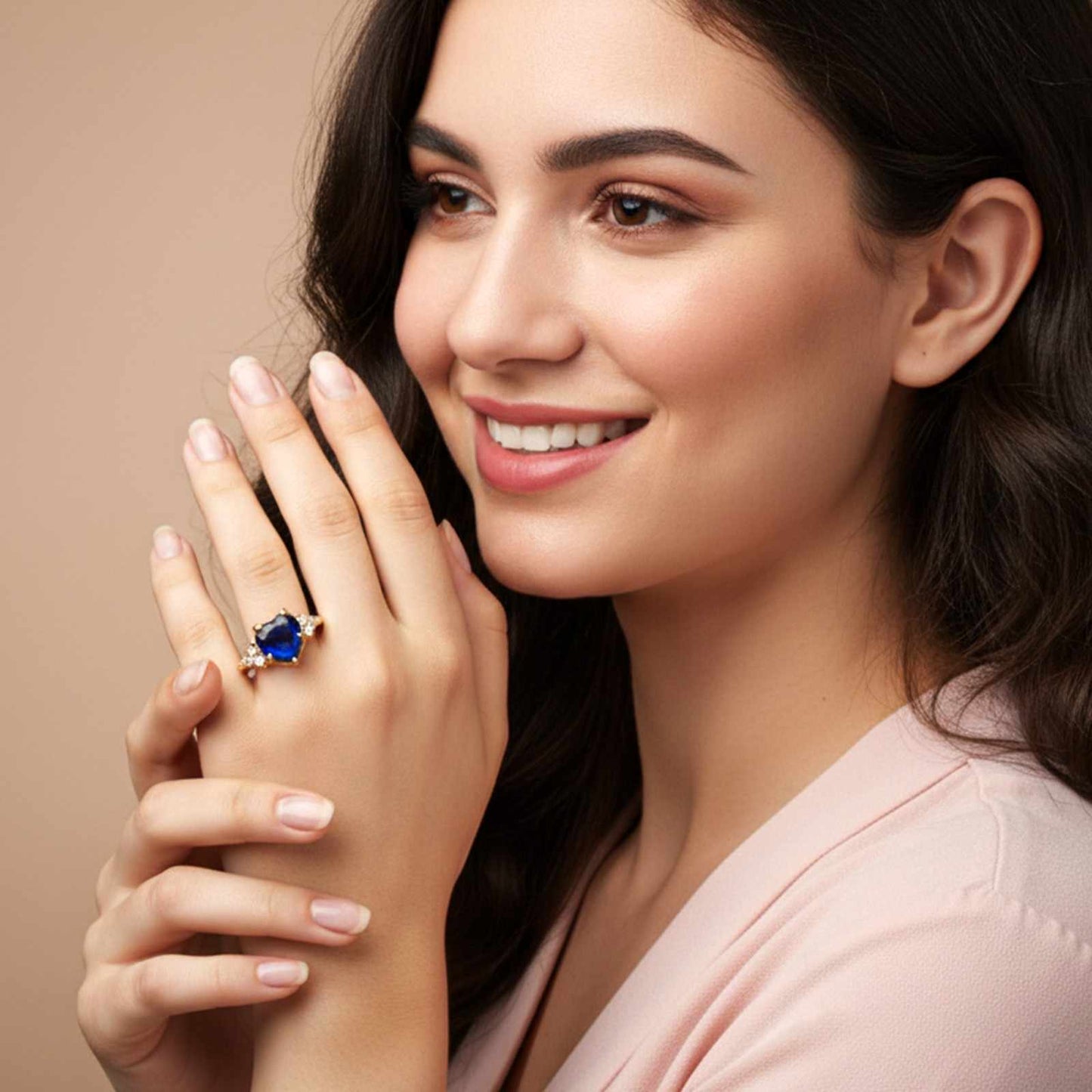 Silver Blue Sapphire Romantic Ring