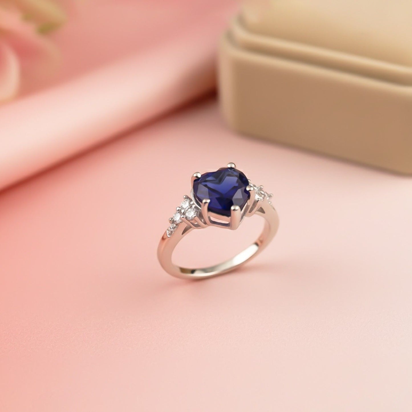 Silver Blue Sapphire Romantic Ring