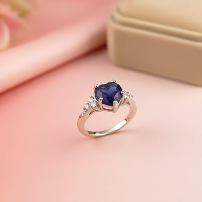 Silver Blue Sapphire Romantic Ring