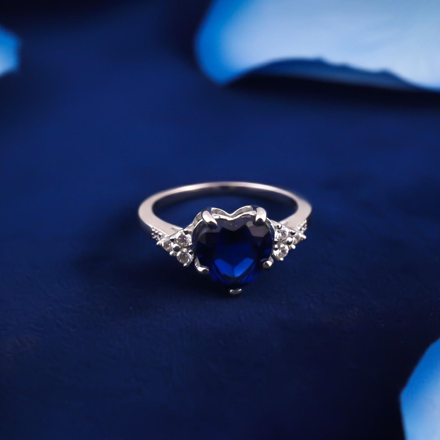 Silver Blue Sapphire Romantic Ring