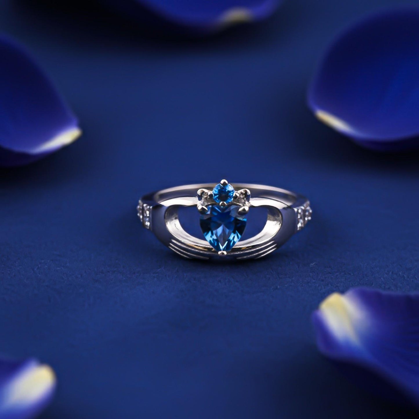 Silver Heart Dual Band Ring for Women