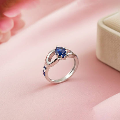 Silver Heart Dual Band Ring for Women