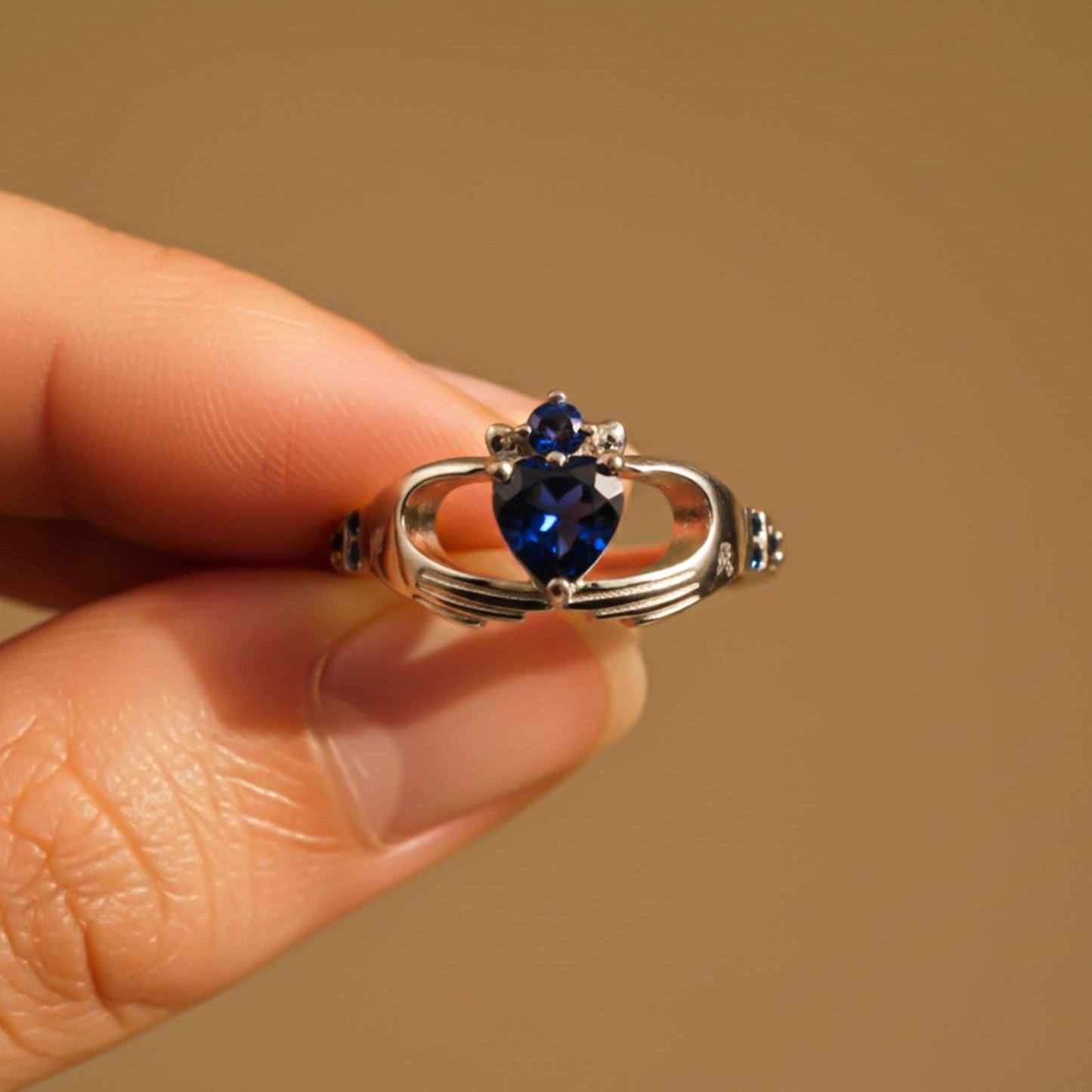 Silver Heart Dual Band Ring for Women