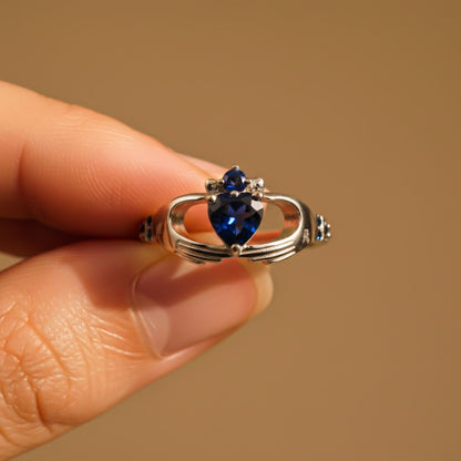 Silver Heart Dual Band Ring for Women