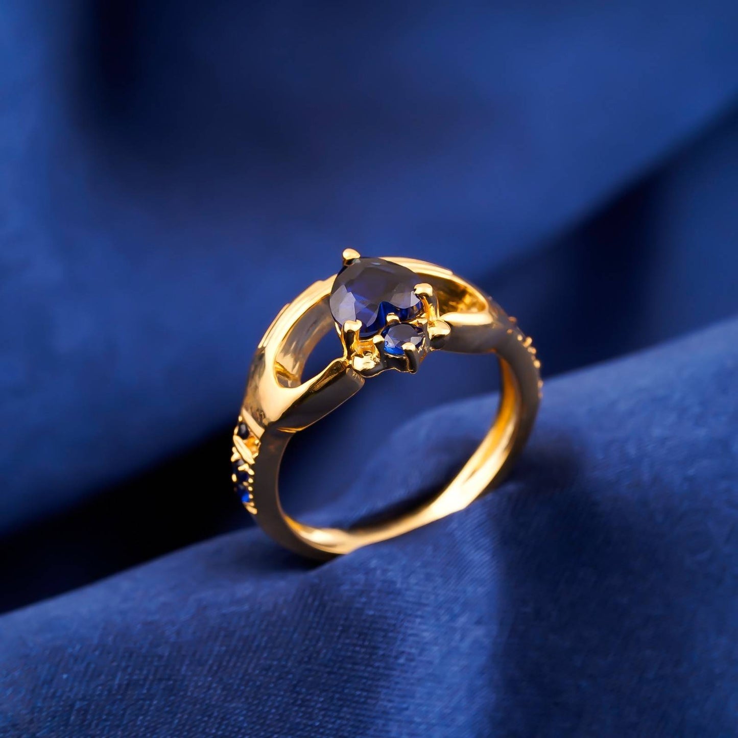Silver Heart Dual Band Ring for Women
