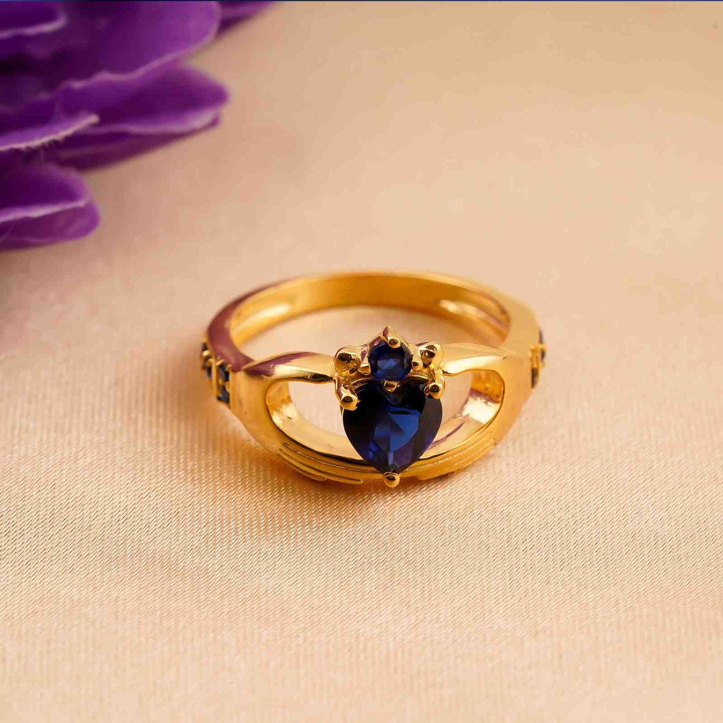 Silver Heart Dual Band Ring for Women