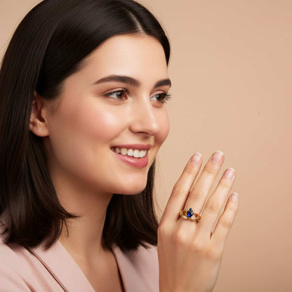 Silver Heart Dual Band Ring for Women