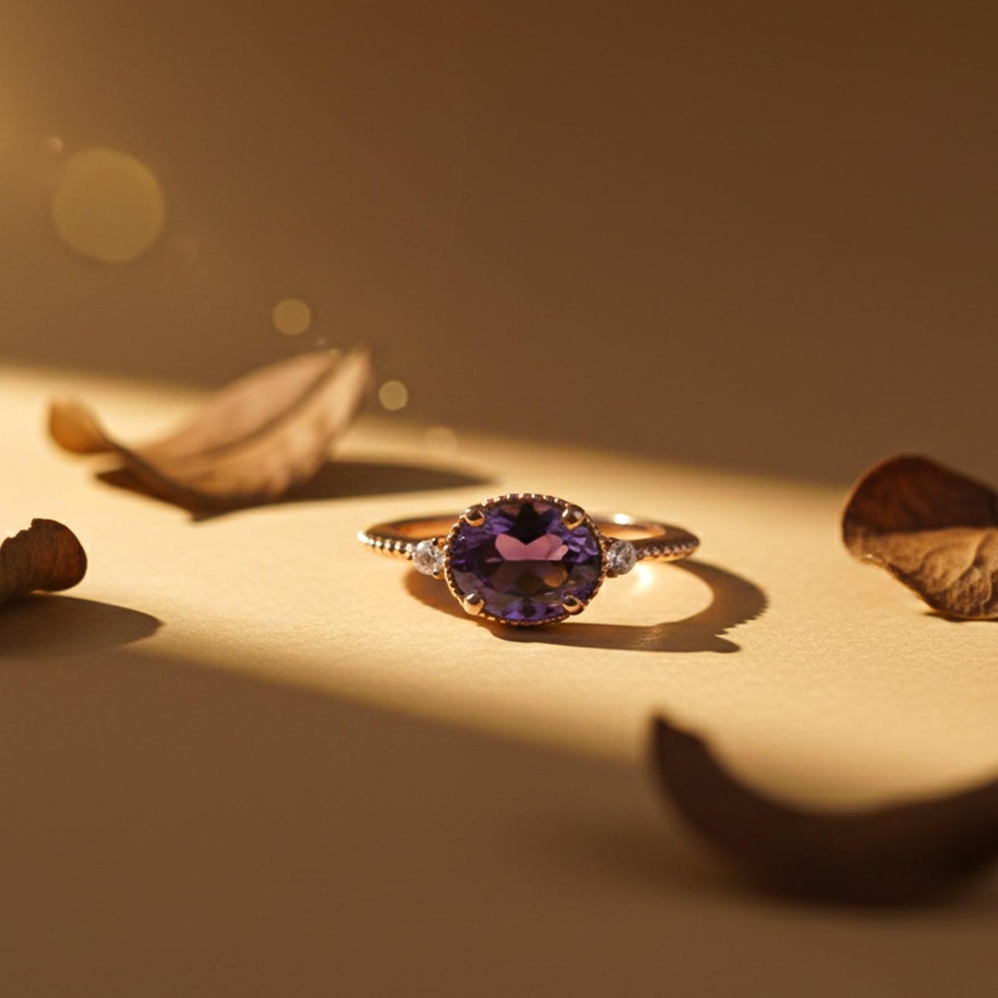 Silver Amethyst Classic Ring for Women