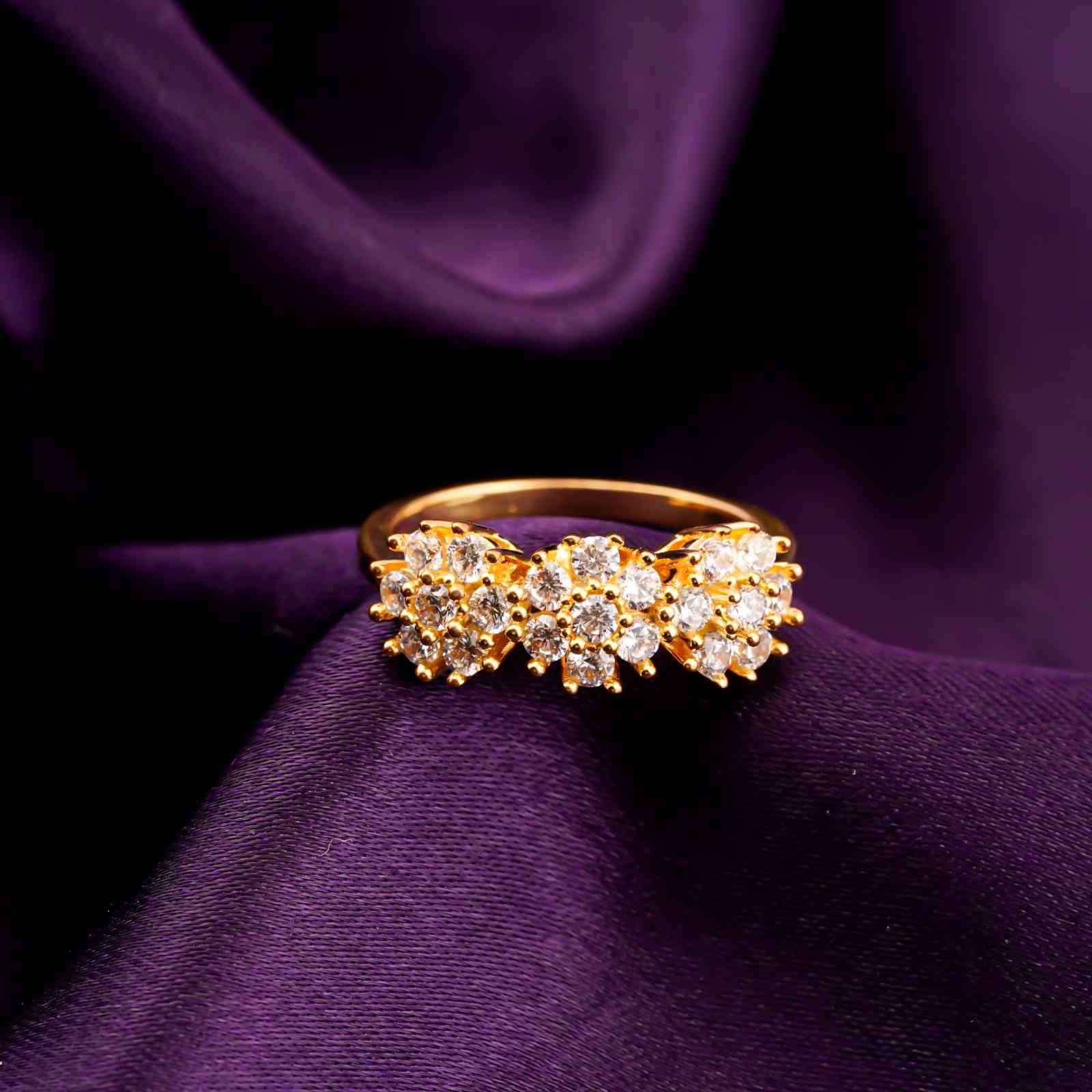 Silver Floral Cluster Statement Ring