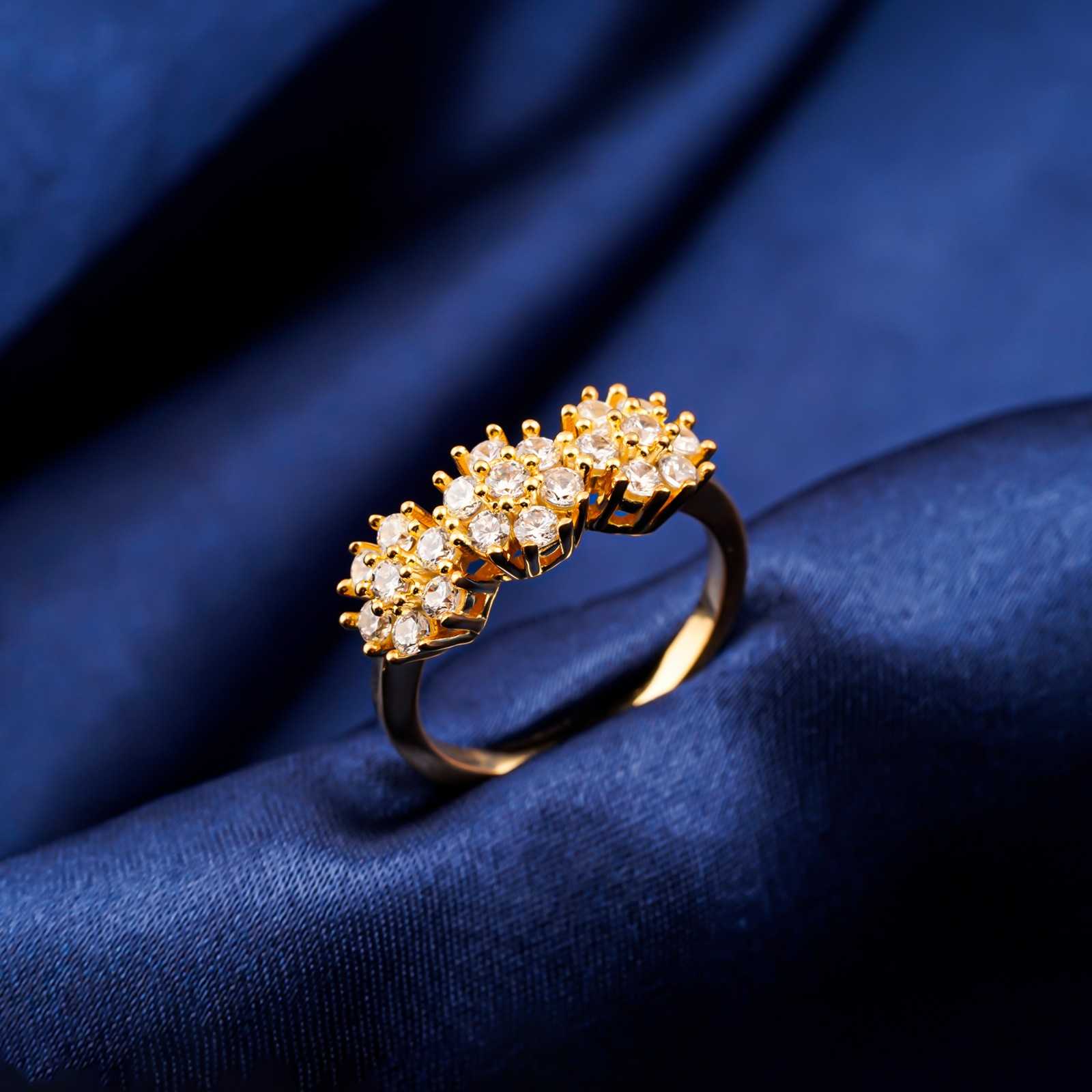 Silver Floral Cluster Statement Ring