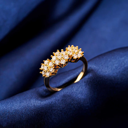 Silver Floral Cluster Statement Ring