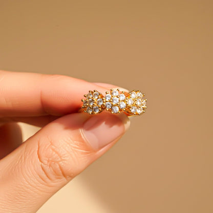 Silver Floral Cluster Statement Ring
