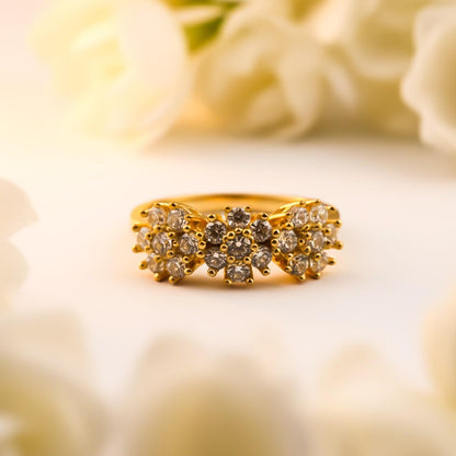 Silver Floral Cluster Statement Ring
