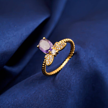 Silver Alexandrite Butterfly Ring for Women