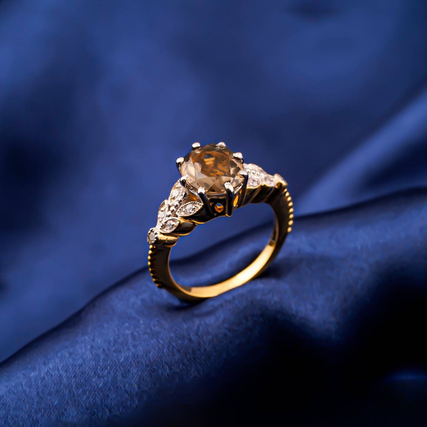 Silver Morganite Oval Halo Ring