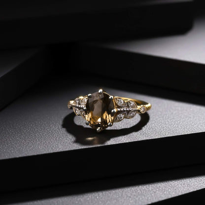 Silver Morganite Oval Halo Ring