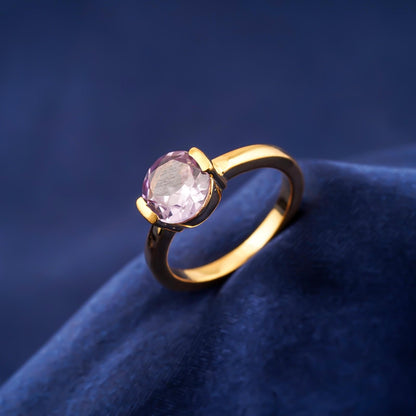 Silver Amethyst Solitaire Ring